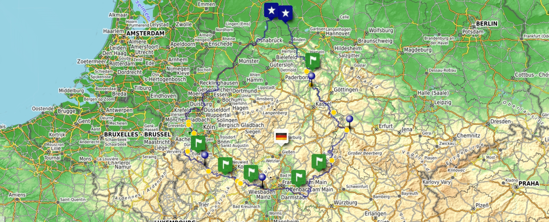 Tour de Hügel, Deutschland